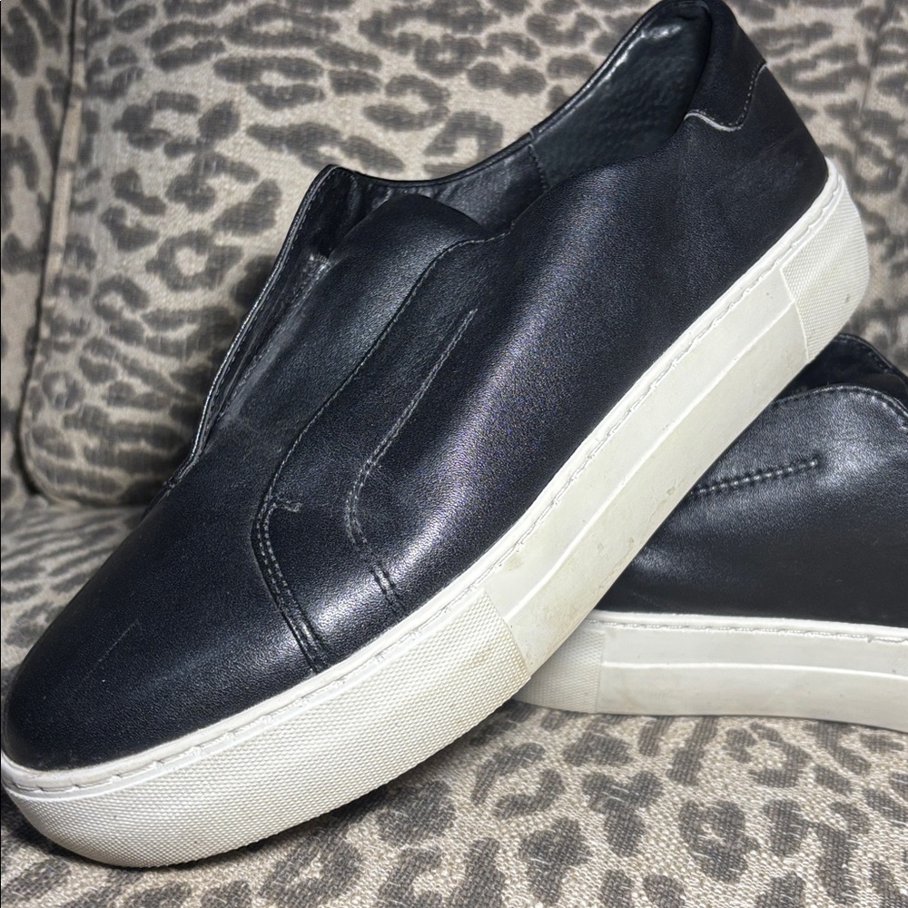 J slides black leather platform slip on punk creeper style sneaker women’s 8.5